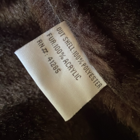 Pristine USA faux fur lined Suede Sherpa brown jacket size L - Picture 11 of 13